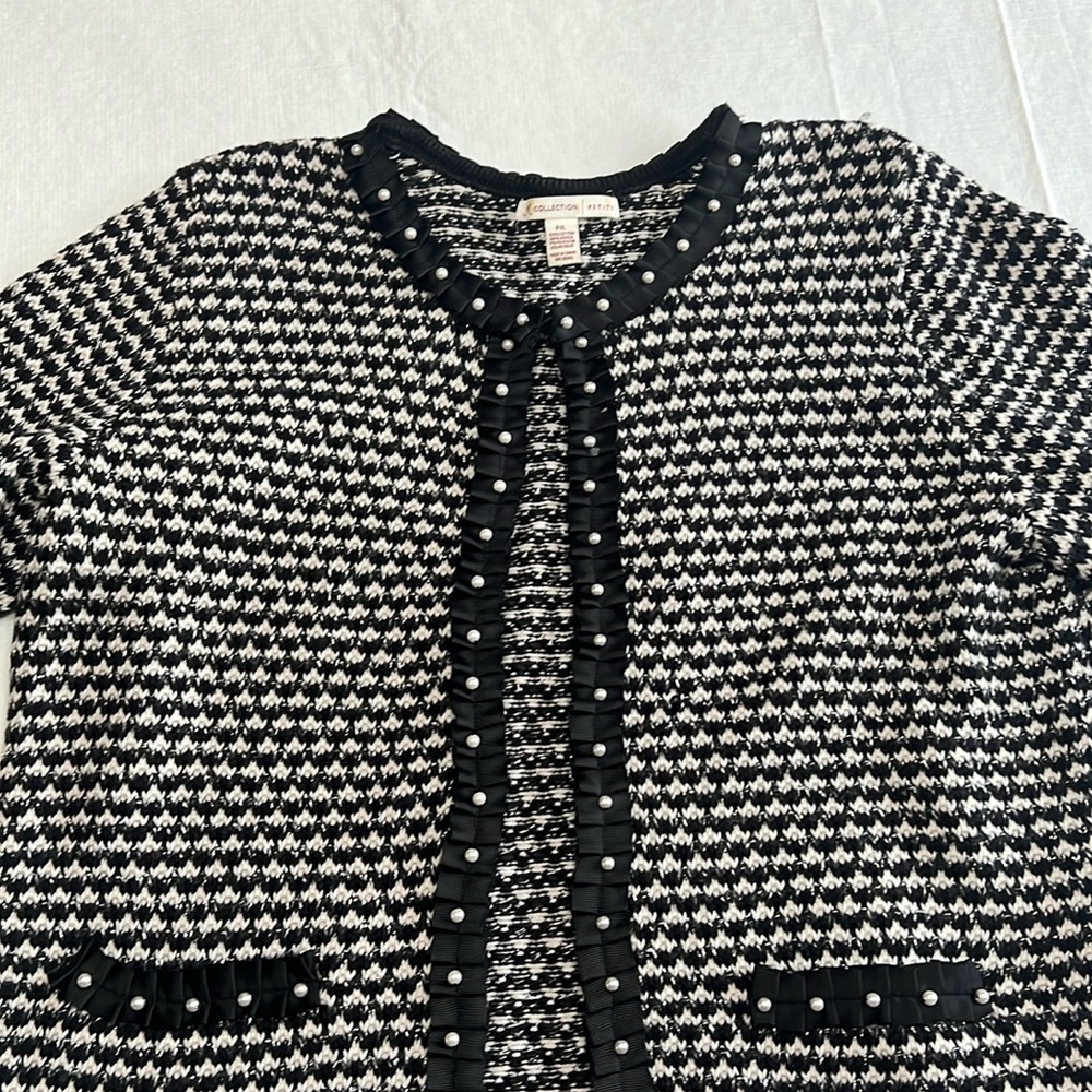 JM collection holiday sweater pearl studded